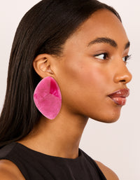 Burgundy Acrylic Statement Drop Earrings - link has visual effect only