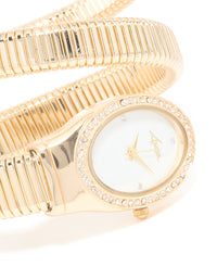 Gold Double Stretch Watch Cuff - link has visual effect only