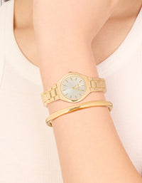 Gold Classic Wrist Cuff & Watch Set - link has visual effect only