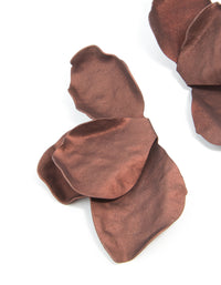Brown Coated Metal Flower Petal Drop Earrings - link has visual effect only