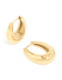 Waterproof Gold Plated Stainless Steel Hinge Hoop Earrings - link has visual effect only