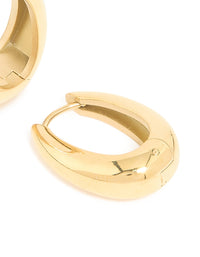 Waterproof Gold Plated Stainless Steel Hinge Hoop Earrings - link has visual effect only