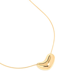 Waterproof Gold Plated Stainless Steel Bean Pendant Large Necklace - link has visual effect only