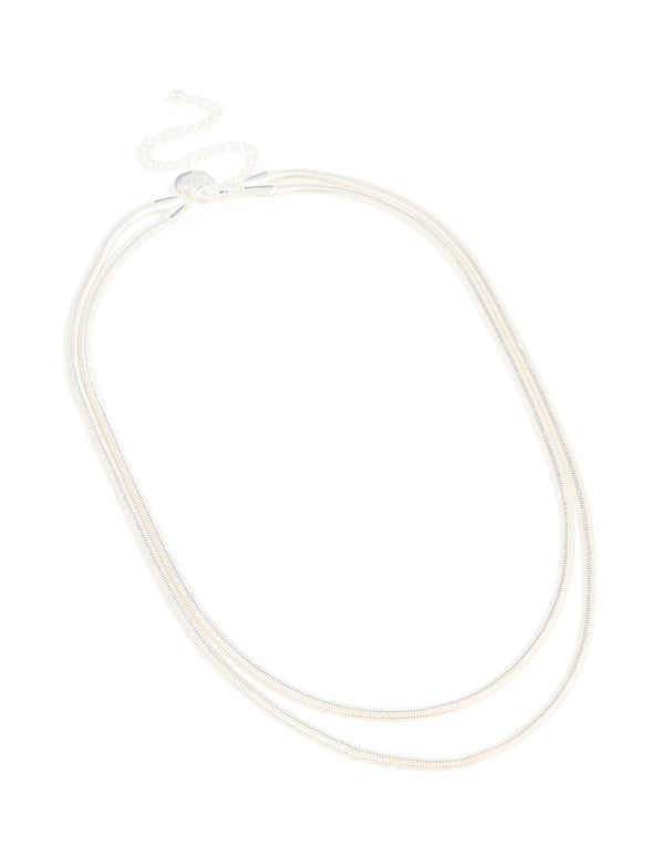 Waterproof Stainless Steel Snake Chain Layered Necklace