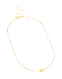 Waterproof Gold Plated Stainless Steel  Small Bean Pendant Necklace - link has visual effect only