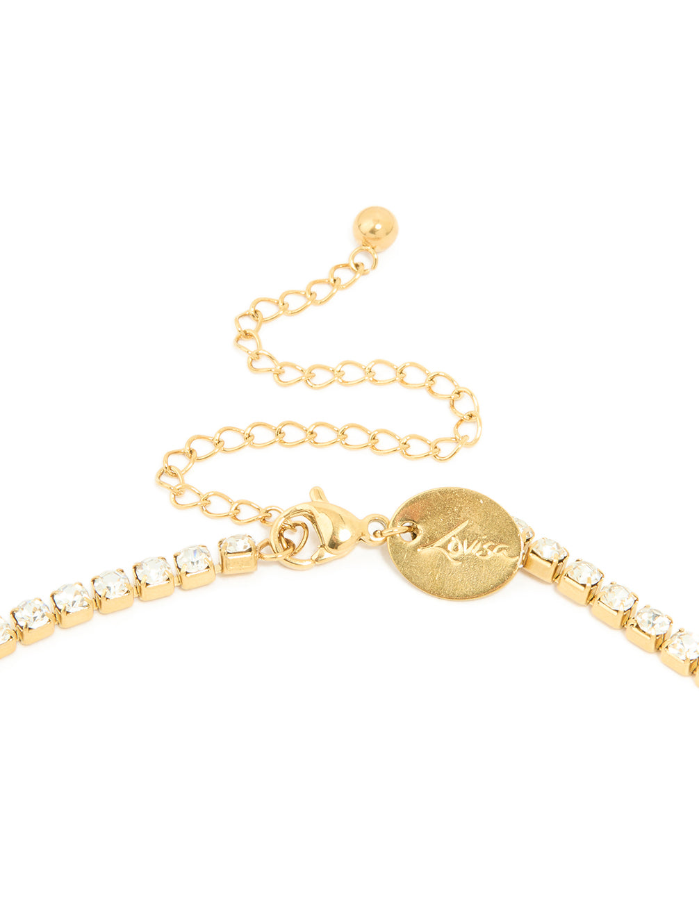 Waterproof Gold Plated Stainless Steel  Cubic Zirconia Tennis Necklace
