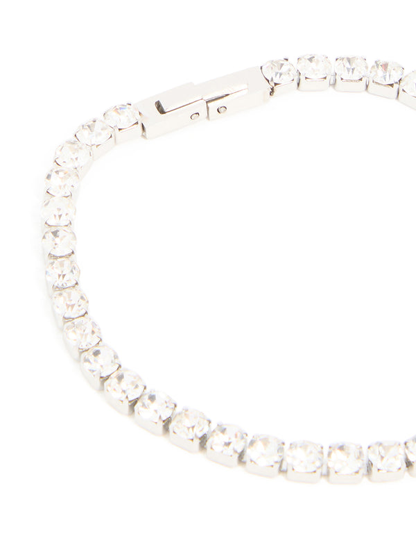 Waterproof Stainless Steel Cubic Zirconia Tennis Bracelet