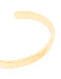 Waterproof Gold Plated Stainless Steel Smooth Wrist Cuff - link has visual effect only