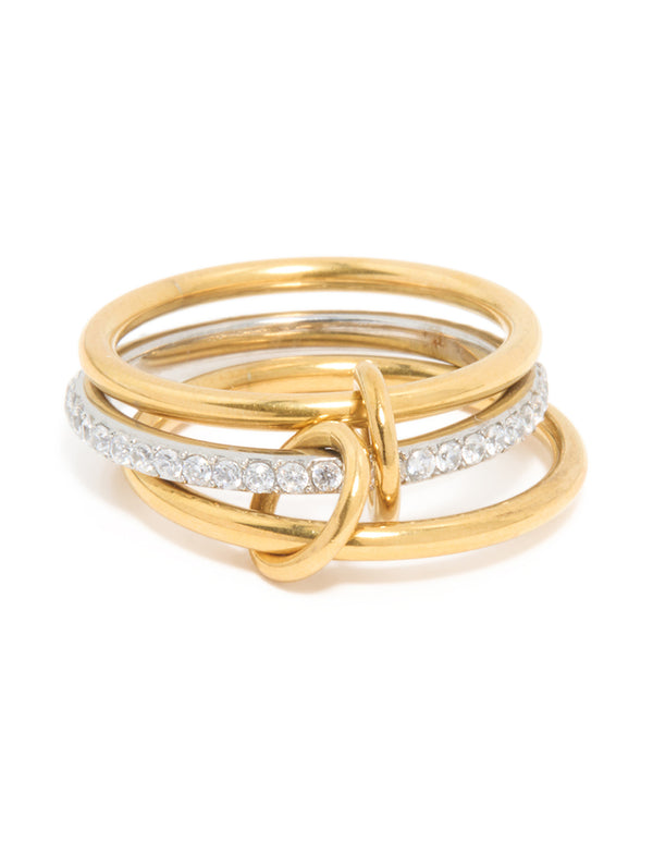 Waterproof Gold Plated Stainless Steel Rondell Spinner Ring