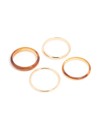 Gold & Brown Acrylic Bangles 4-Pack - link has visual effect only