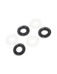 Clear & Black Spiral Stretchy Hair Ties 6-Pack - link has visual effect only