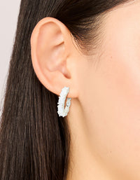 Silver Plated Cubic Zirconia Large Oval Hoop Earrings - link has visual effect only