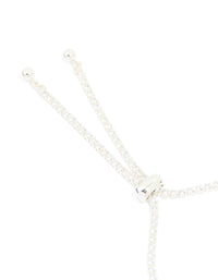 Silver Plated Cubic Zirconia Toggle Bracelet - link has visual effect only