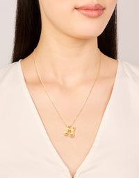 Waterproof Gold Plated Stainless Steel Large Bubble Letter H Necklace - link has visual effect only