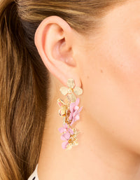 Gold Cascading Flower Drop Earrings - link has visual effect only
