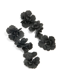 Black Coated Metal Floral Drop Earrings - link has visual effect only