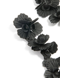 Black Coated Metal Floral Drop Earrings - link has visual effect only