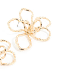 Gold Deconstructed Flower Stud Earrings - link has visual effect only