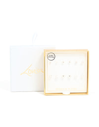 Silver Plated Cubic Zirconia & Ball Stud Earrings 6-Pack - link has visual effect only