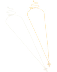 Mixed Metal Diamante Cross Necklaces 2-Pack - link has visual effect only