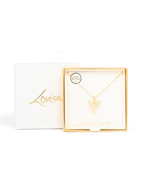 Gold Plated Cubic Zirconia Spinning Dragonfly Necklace - link has visual effect only