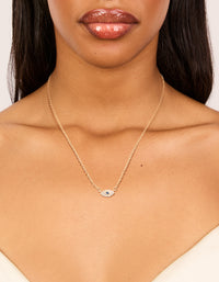 Gold Plated Cubic Zirconia Evil Eye Necklace - link has visual effect only