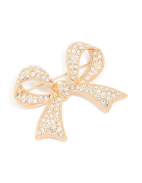 Gold Diamante Cluster Bow Brooch - link has visual effect only