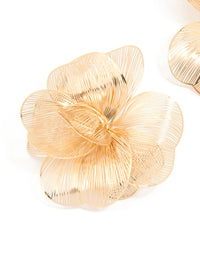Gold Plated Laser Cut Full Flower Earrings - link has visual effect only