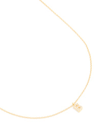 Gold Plated Brass Cubic Zirconia Letter B Pendant Necklace - link has visual effect only