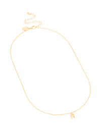 Gold Plated Cubic Zirconia Letter H Necklace - link has visual effect only