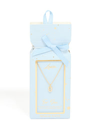 Gold Plated Cubic Zirconia Letter U Necklace - link has visual effect only