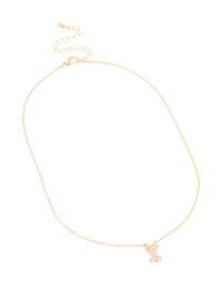 Kids Gold Cubic Zirconia Letter I Necklace - link has visual effect only