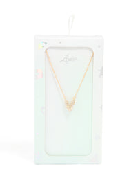 Kids Gold Cubic Zirconia Letter V Necklace - link has visual effect only