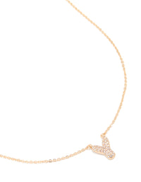 Kids Gold Cubic Zirconia Letter Y Necklace - link has visual effect only