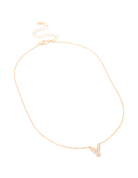 Kids Gold Cubic Zirconia Letter Y Necklace - link has visual effect only