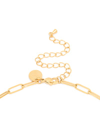 Waterproof Gold Plated Stainless Steel Open Oval Link Necklace - link has visual effect only