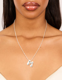 Waterproof Stainless Steel Large Bubble Letter M Necklace - link has visual effect only