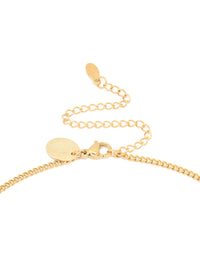 Waterproof Gold Plated Stainless Steel Pisces Circle Zodiac Sign Necklace - link has visual effect only