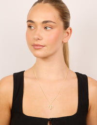 Waterproof Gold Plated Stainless Steel Cubic Zirconia Aries Zodiac Sign Necklace - link has visual effect only