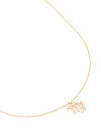 Waterproof Gold Plated Stainless Steel Cubic Zirconia Virgo Zodiac Sign Necklace - link has visual effect only
