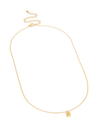 Waterproof Gold Plated Stainless Steel Mini Bubble Letter B Necklace - link has visual effect only