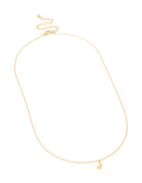 Waterproof Gold Plated Stainless Steel Mini Bubble Letter J Necklace - link has visual effect only