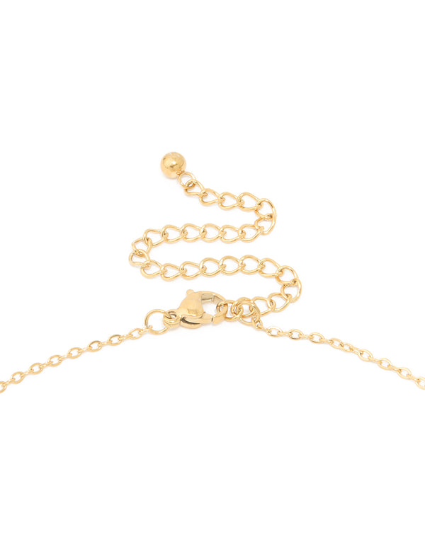 Waterproof Gold Plated Stainless Steel Mini Bubble Letter J Necklace