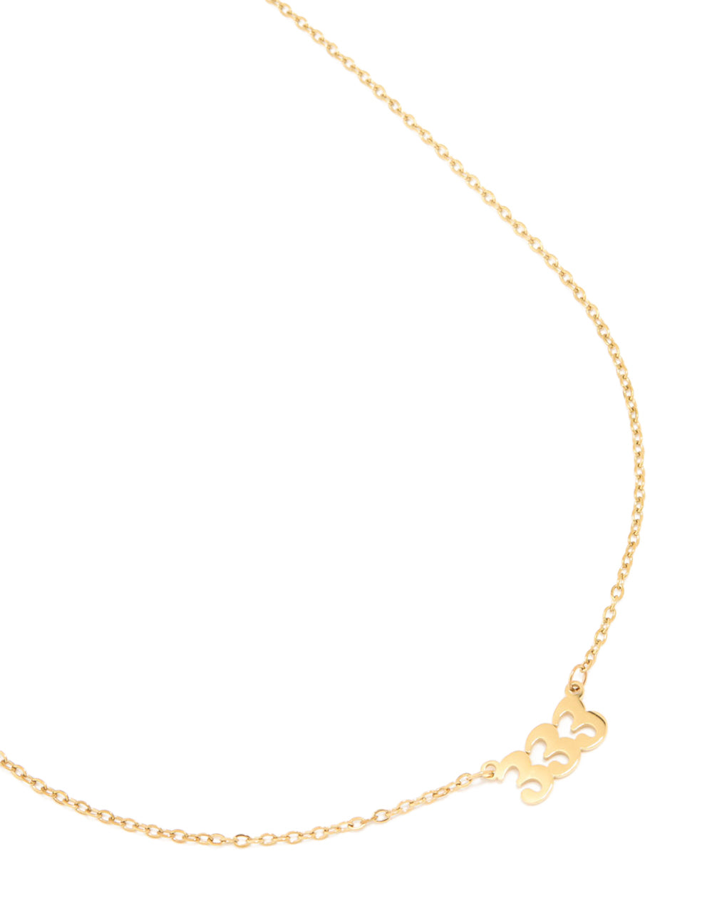 Waterproof Gold Plated Stainless Steel Angel Number 333 Necklace