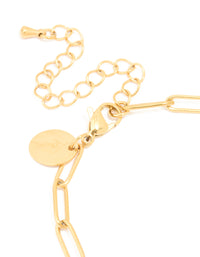 Waterproof Gold Plated Stainless Steel Open Oval Link Chain Bracelet - link has visual effect only