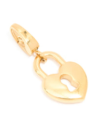 Waterproof Gold Plated Stainless Steel Heart Lock Charm - link has visual effect only