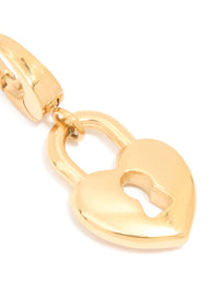 Waterproof Gold Plated Stainless Steel Heart Lock Charm - link has visual effect only