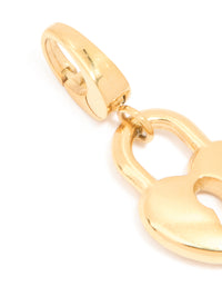 Waterproof Gold Plated Stainless Steel Heart Lock Charm - link has visual effect only