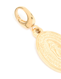 Waterproof Gold Plated Stainless Steel Mary Disc Charm - link has visual effect only