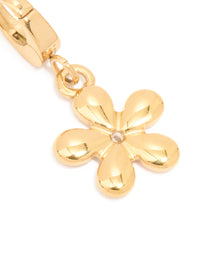 Waterproof Gold Plated Stainless Steel Flower Diamante Charm - link has visual effect only
